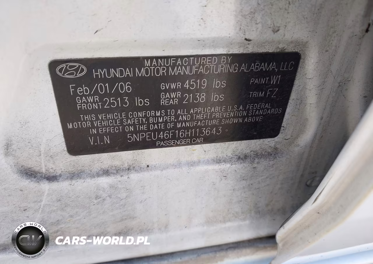 2006 Hyundai Sonata Gls V6-Lx V6 VIN:5NPEU46F16H113643 - 9