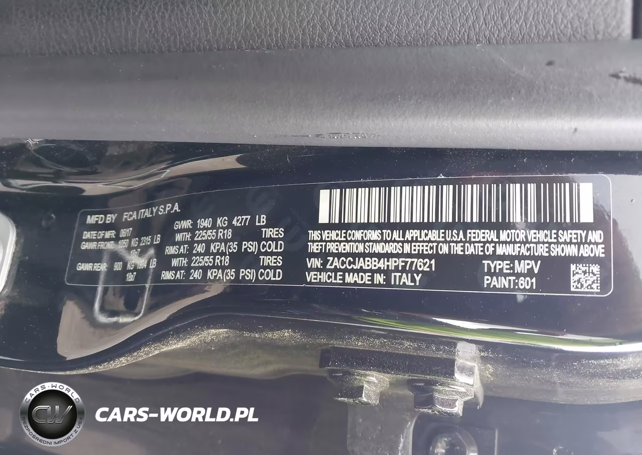 2017 Jeep Renegade Altitude Fwd VIN:ZACCJABB4HPF77621 - 9