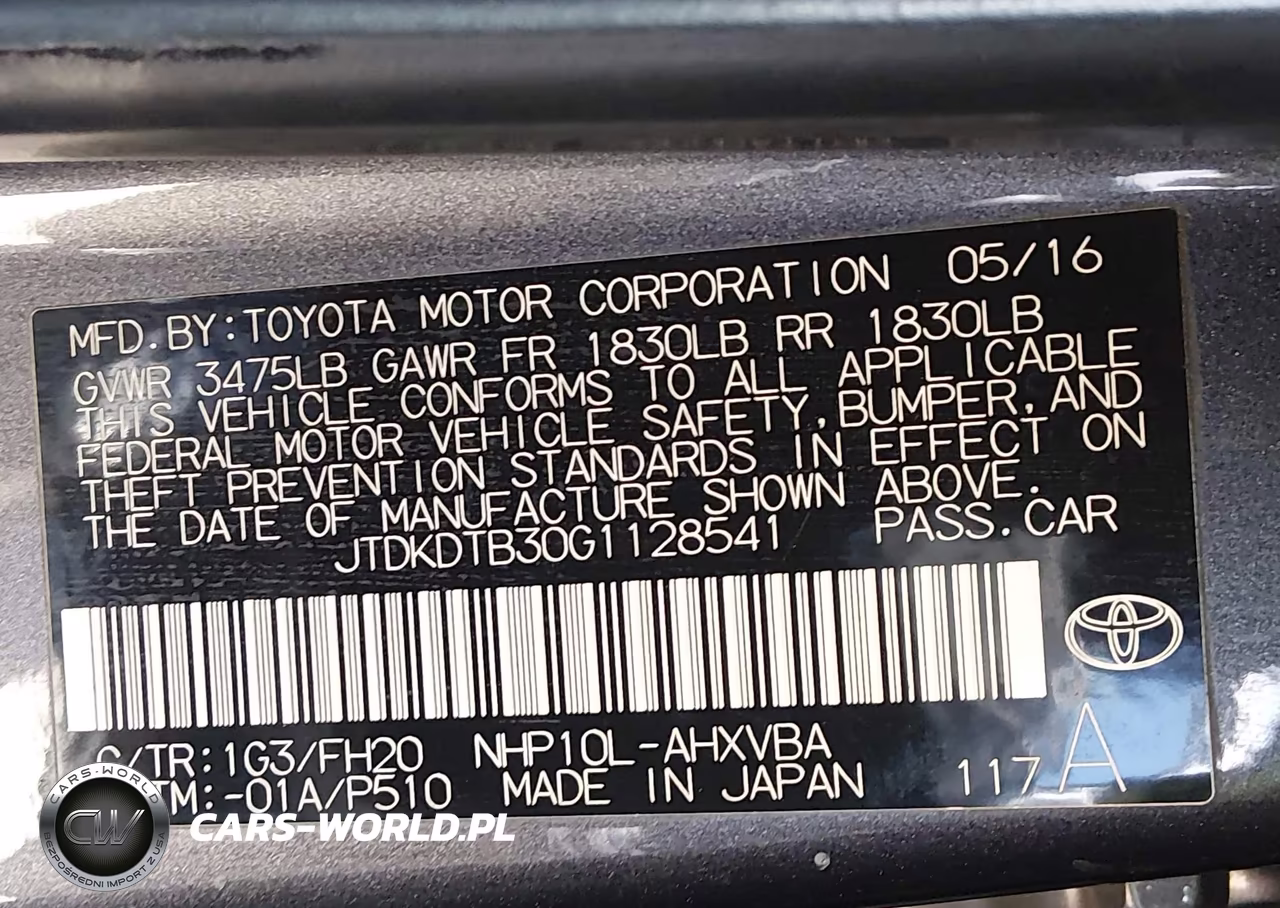 2016 Toyota Prius C One VIN:JTDKDTB30G1128541 - 9