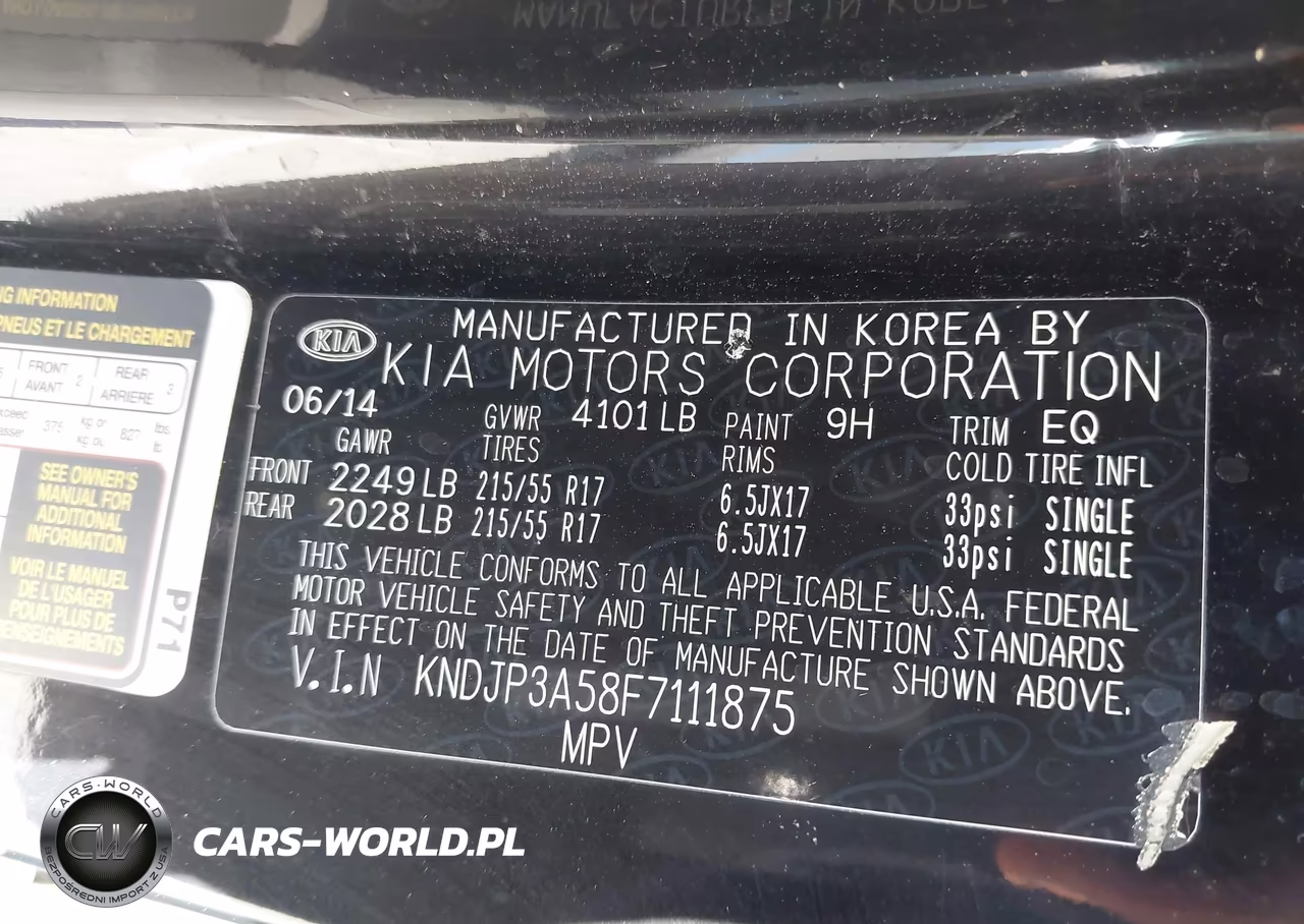 2015 Kia Soul + VIN:KNDJP3A58F7111875 - 9