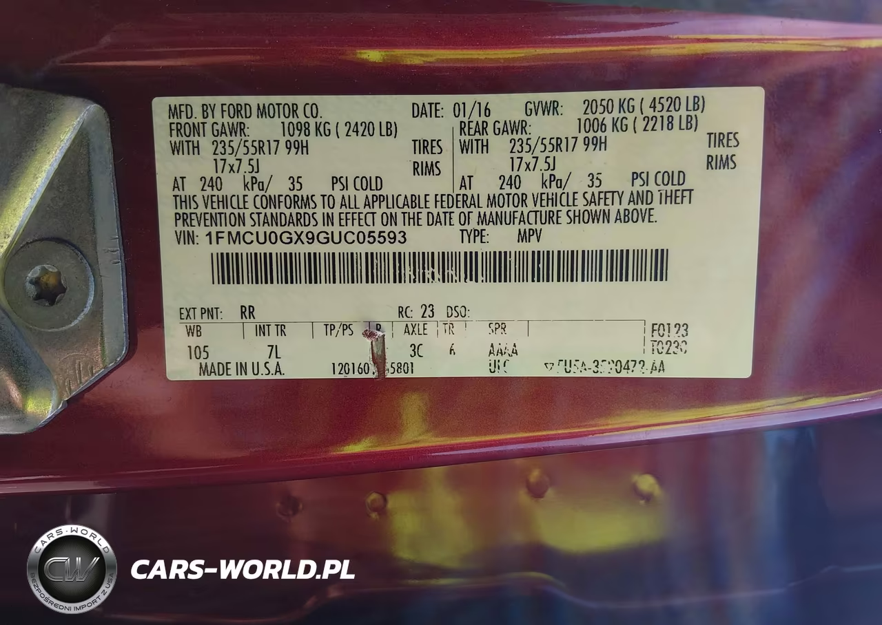 2016 Ford Escape Se VIN:1FMCU0GX9GUC05593 - 9