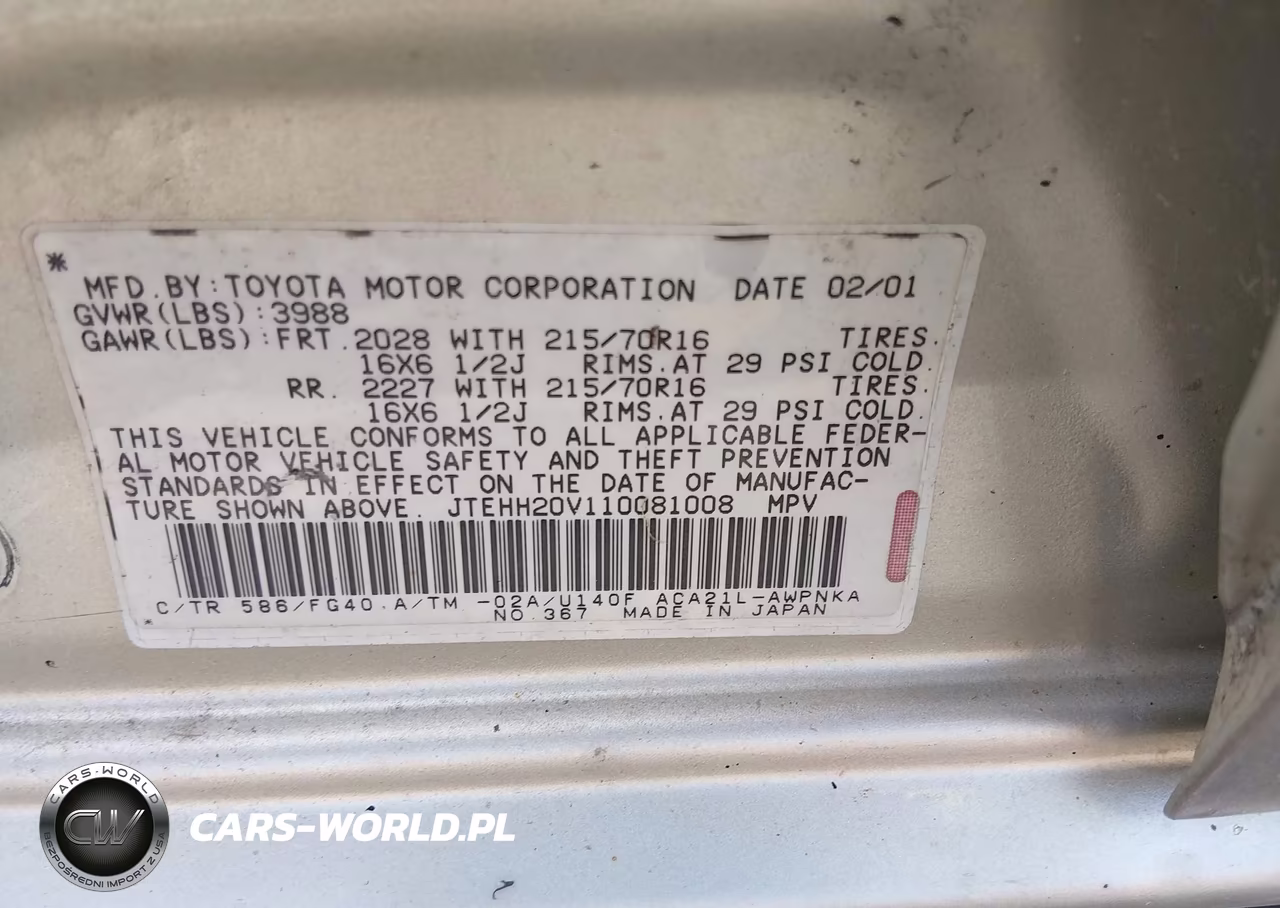 2001 Toyota Rav4 VIN:JTEHH20V110081008 - 9