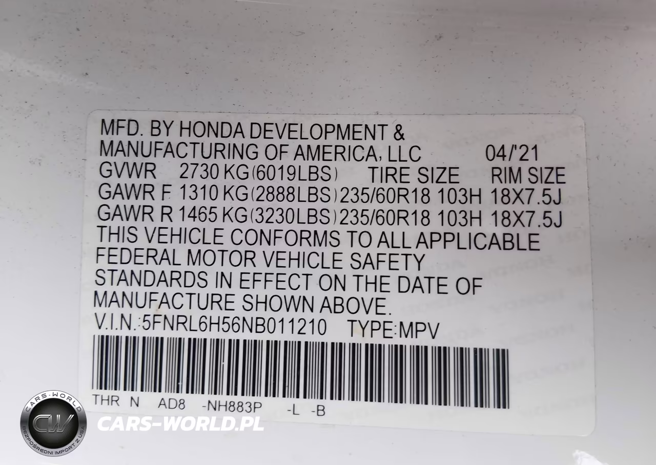 2022 Honda Odyssey Ex VIN:5FNRL6H56NB011210 - 9