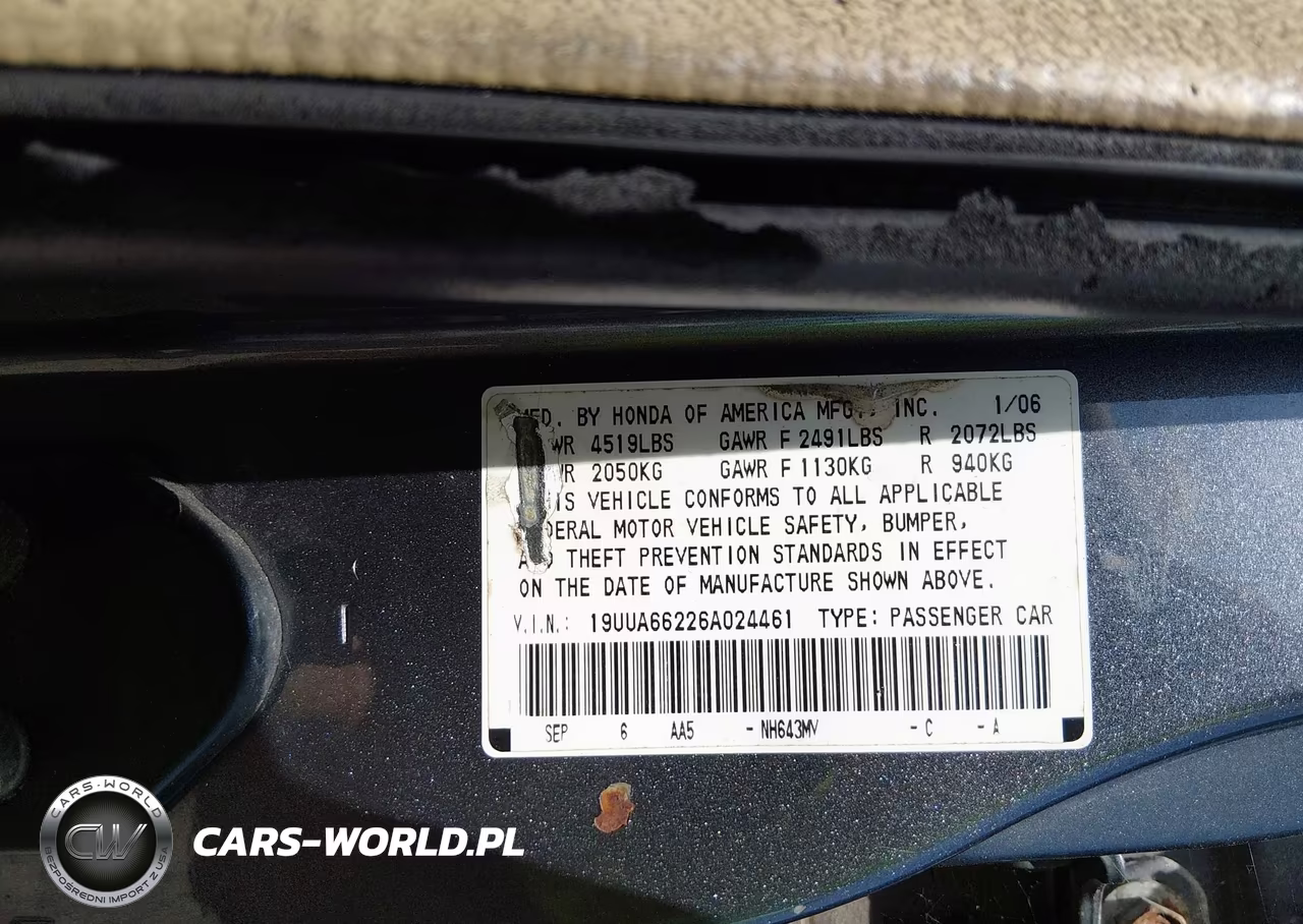 2006 Acura Tl VIN:19UUA66226A024461 - 9