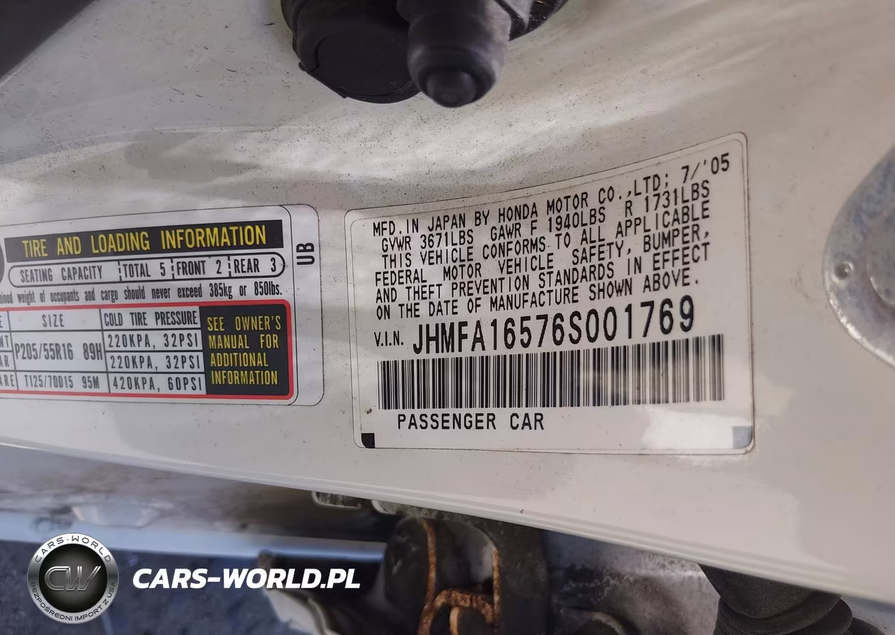 2006 Honda Civic Lx VIN:JHMFA16576S001769 - 9