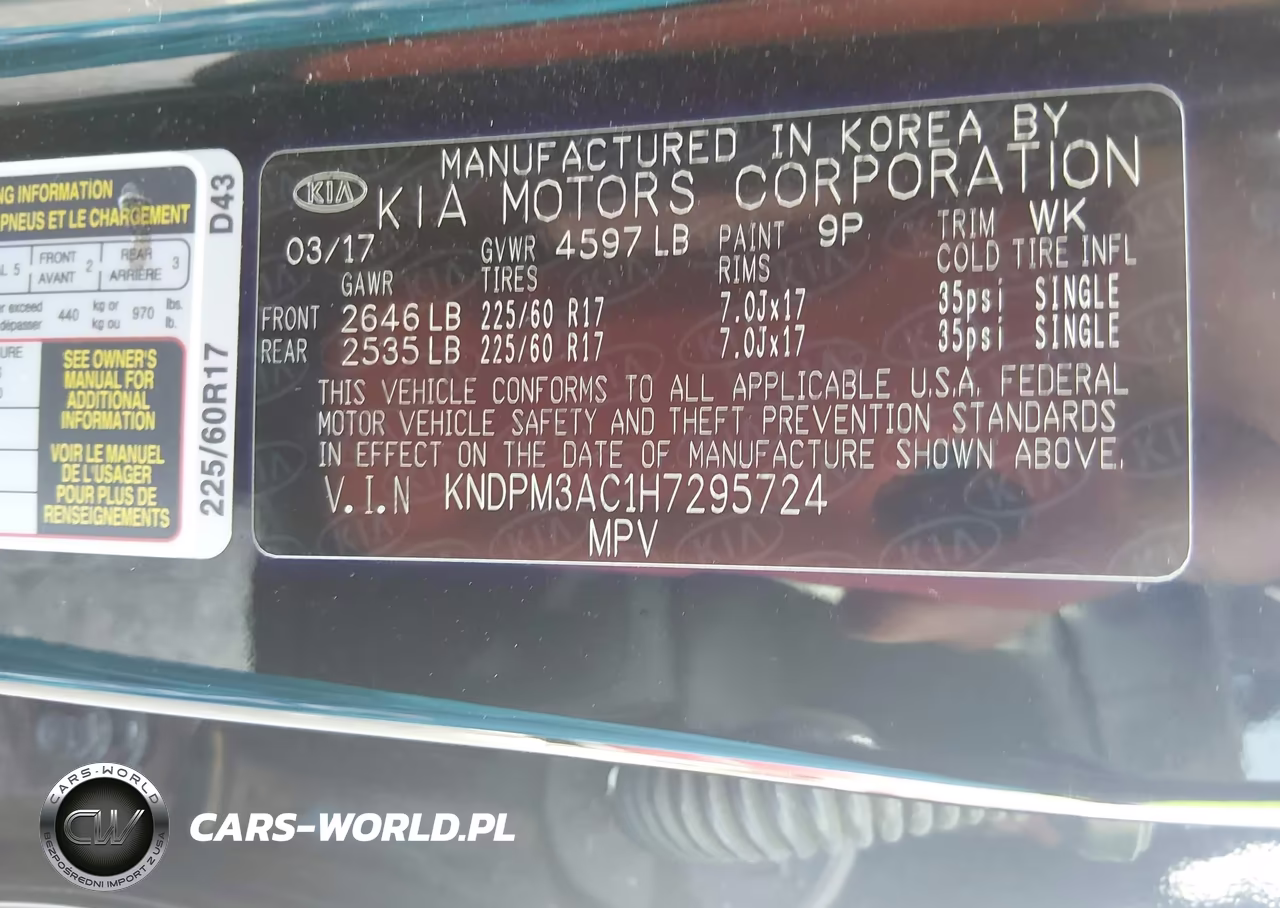 2017 Kia Sportage Lx VIN:KNDPM3AC1H7295724 - 9