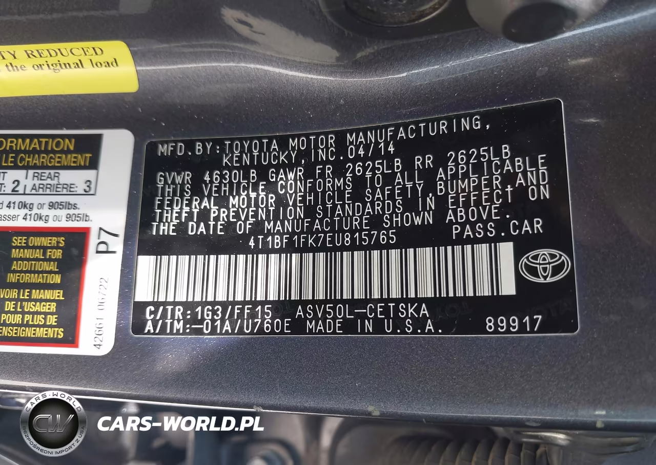 2014 Toyota Camry Se VIN:4T1BF1FK7EU815765 - 9
