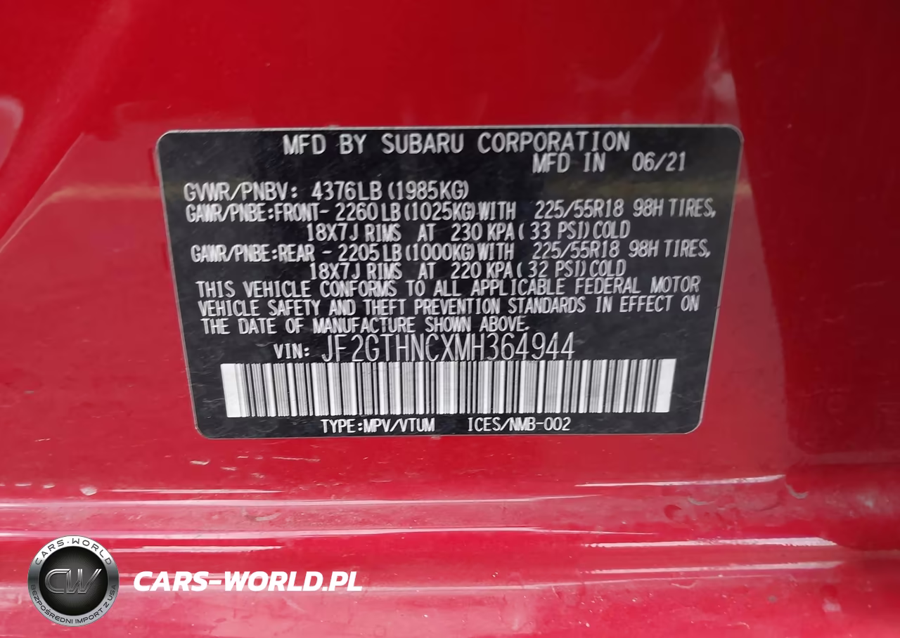 2021 Subaru Crosstrek Limited VIN:JF2GTHNCXMH364944 - 9