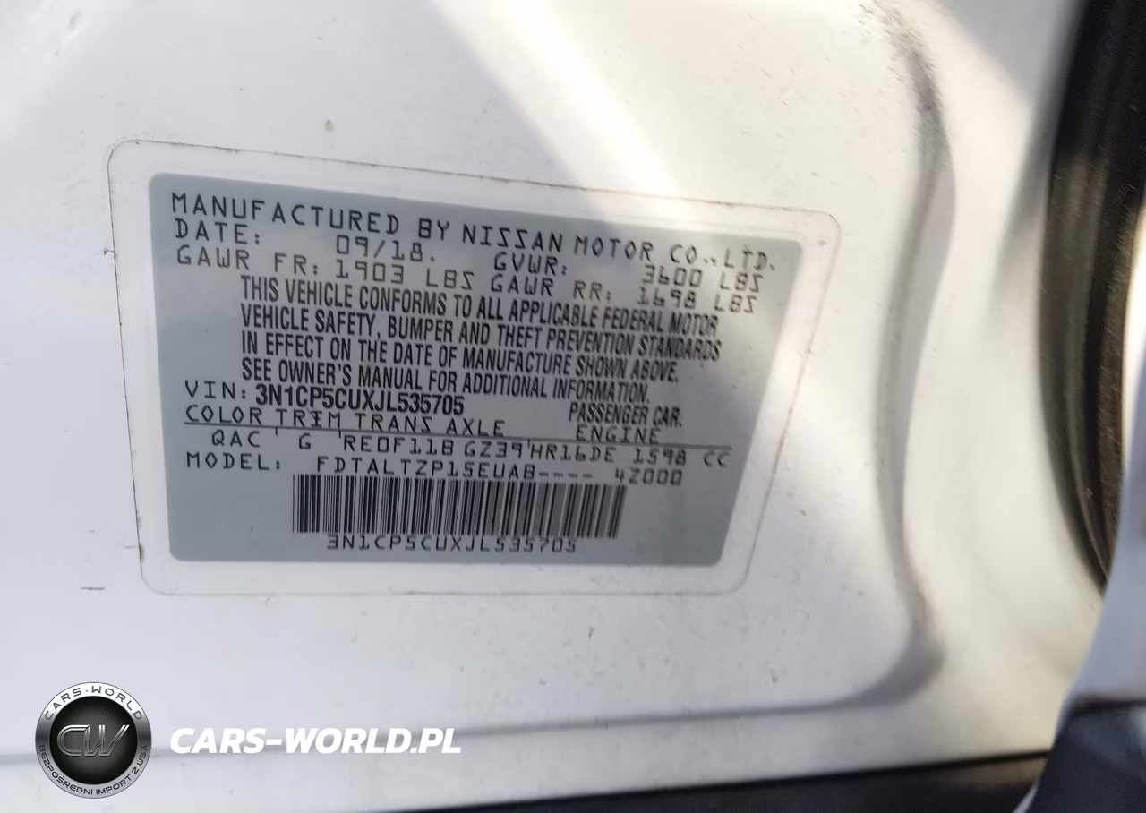 2018 Nissan Kicks Sr VIN:3N1CP5CUXJL535705 - 9