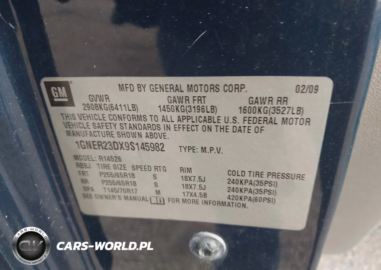 2009 Chevrolet Traverse Lt VIN:1GNER23DX9S145982 - 9