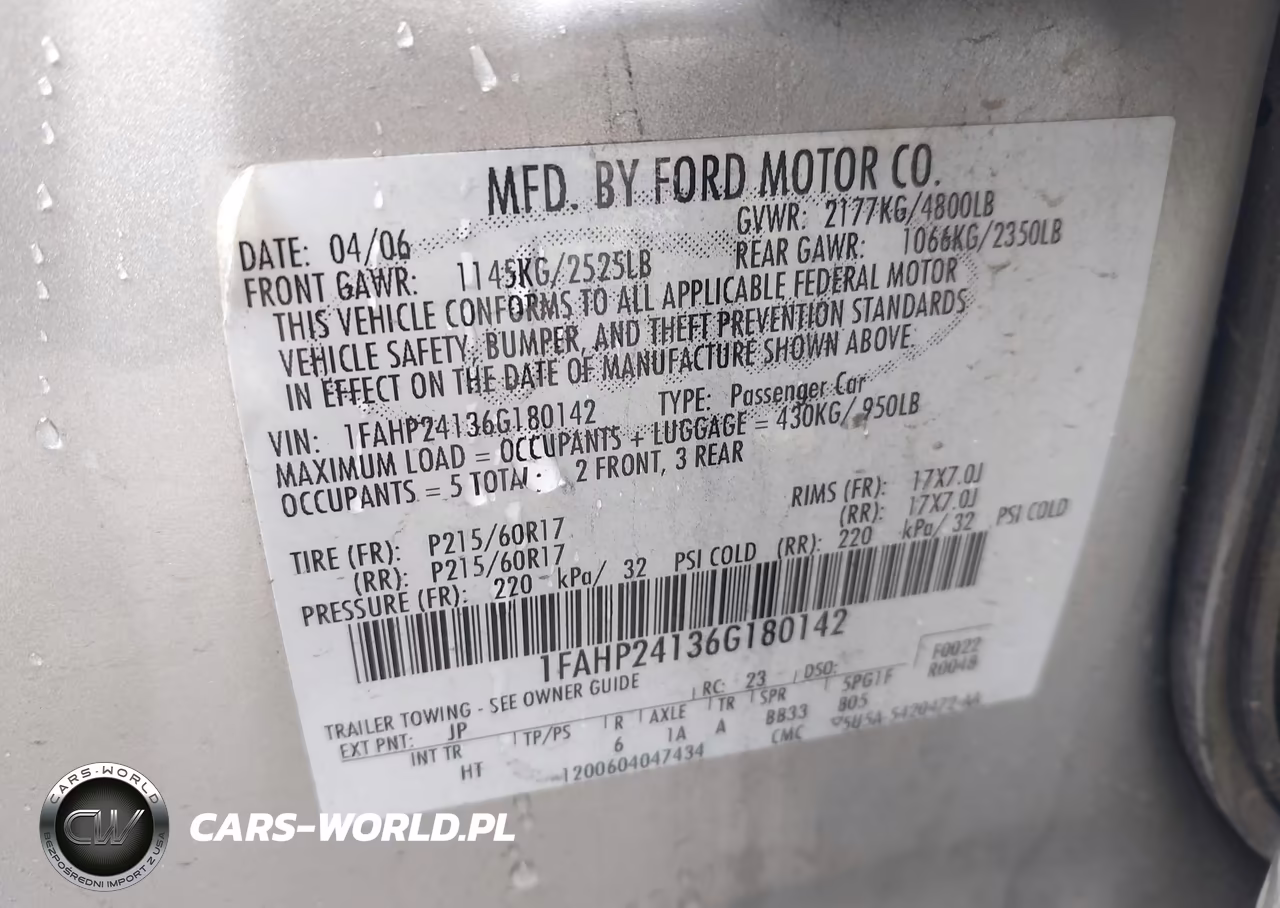 2006 Ford Five Hundred Sel VIN:1FAHP24136G180142 - 9