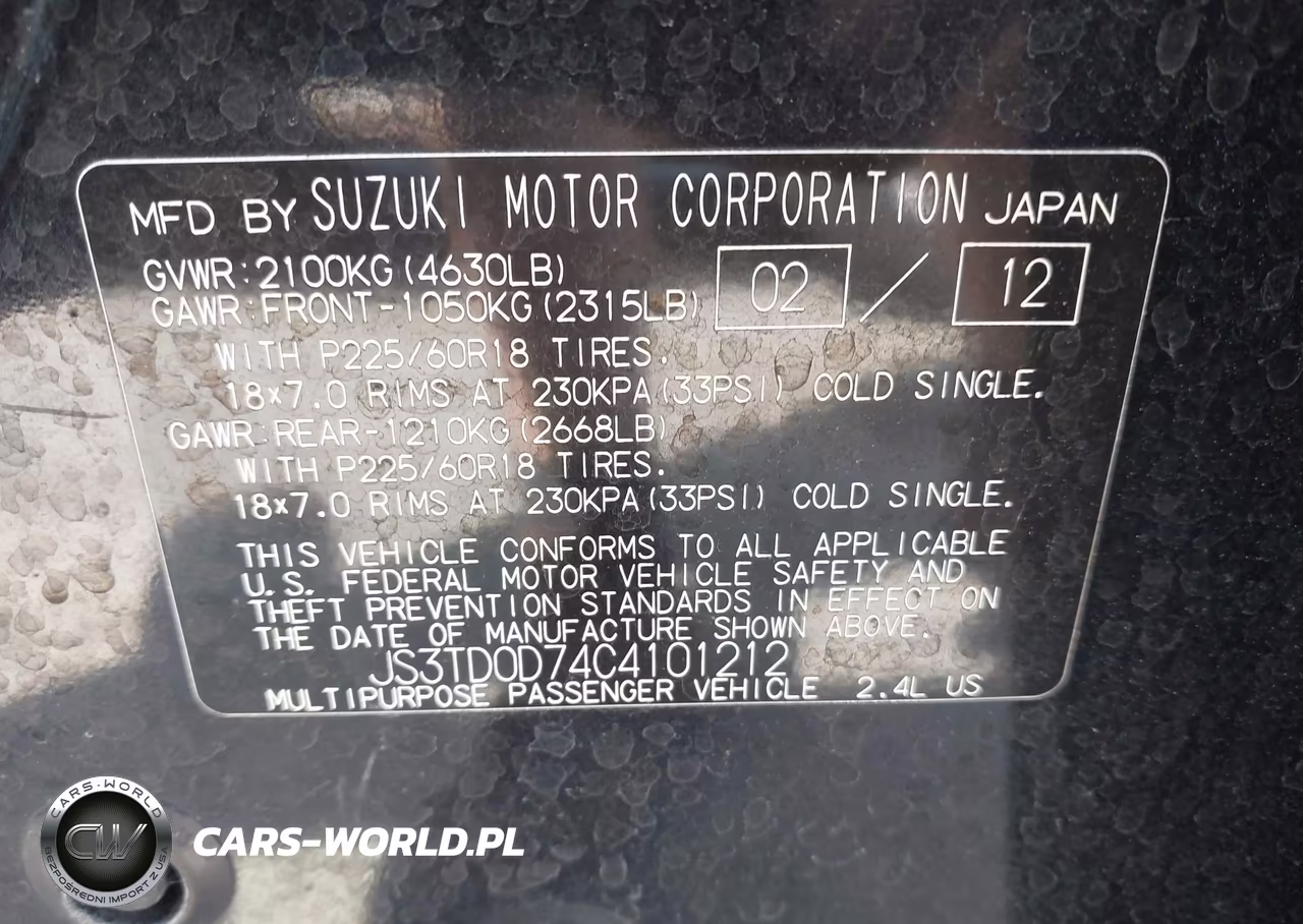 2012 Suzuki Grand Vitara Limited VIN:JS3TD0D74C4101212 - 9