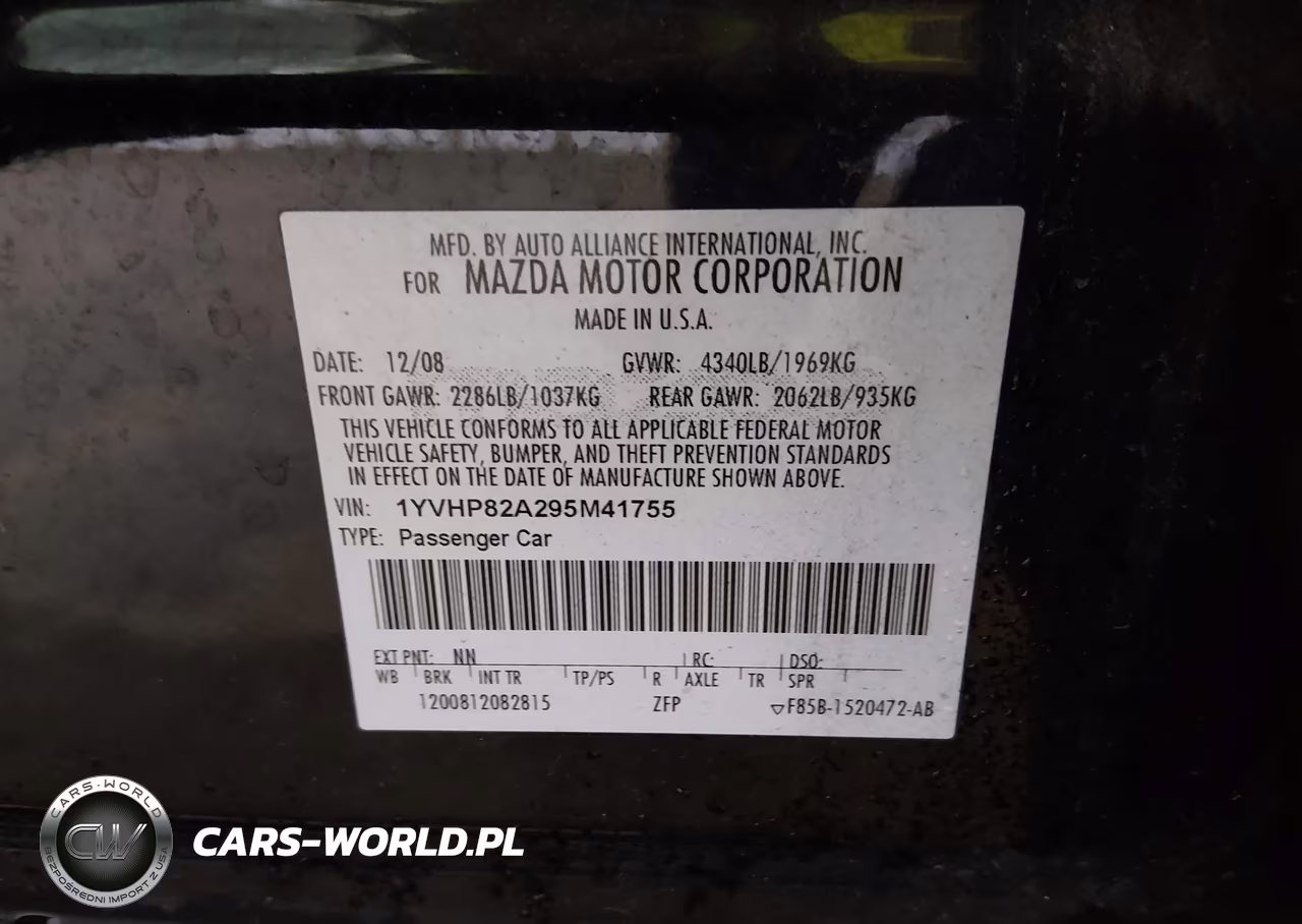 2009 Mazda Mazda6 I Touring VIN:1YVHP82A295M41755 - 9
