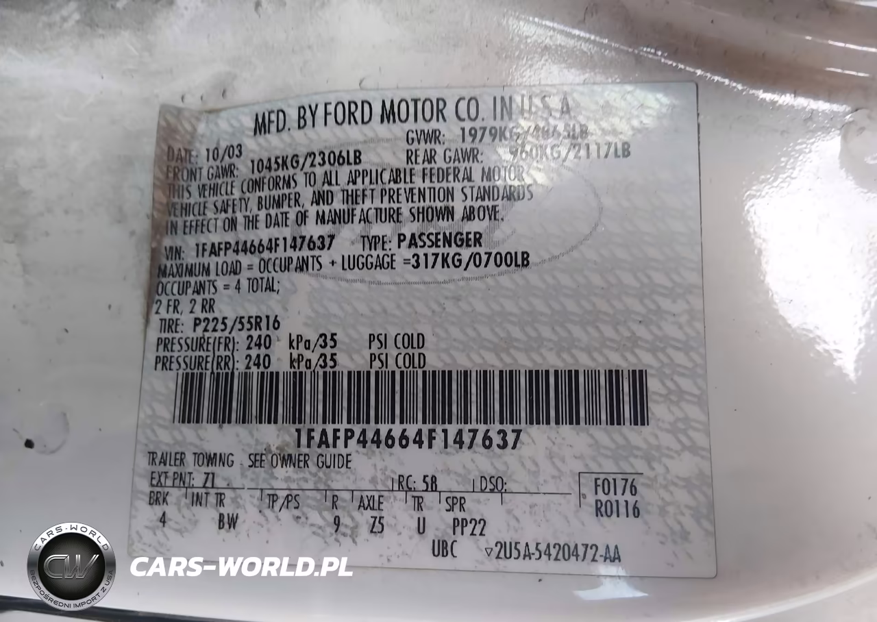 2004 Ford Mustang VIN:1FAFP44664F147637 - 9