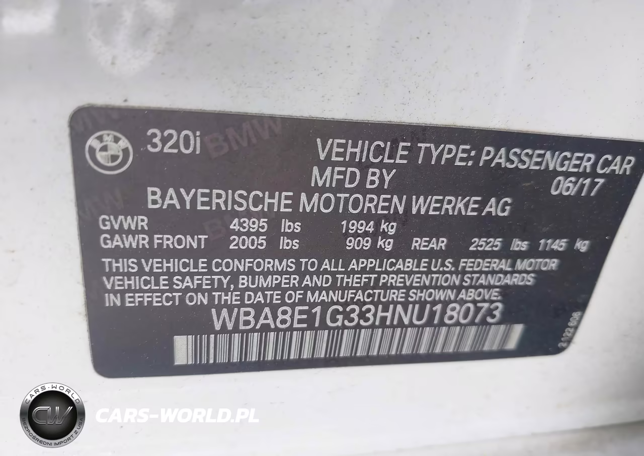 2017 BMW 320I VIN:WBA8E1G33HNU18073 - 9