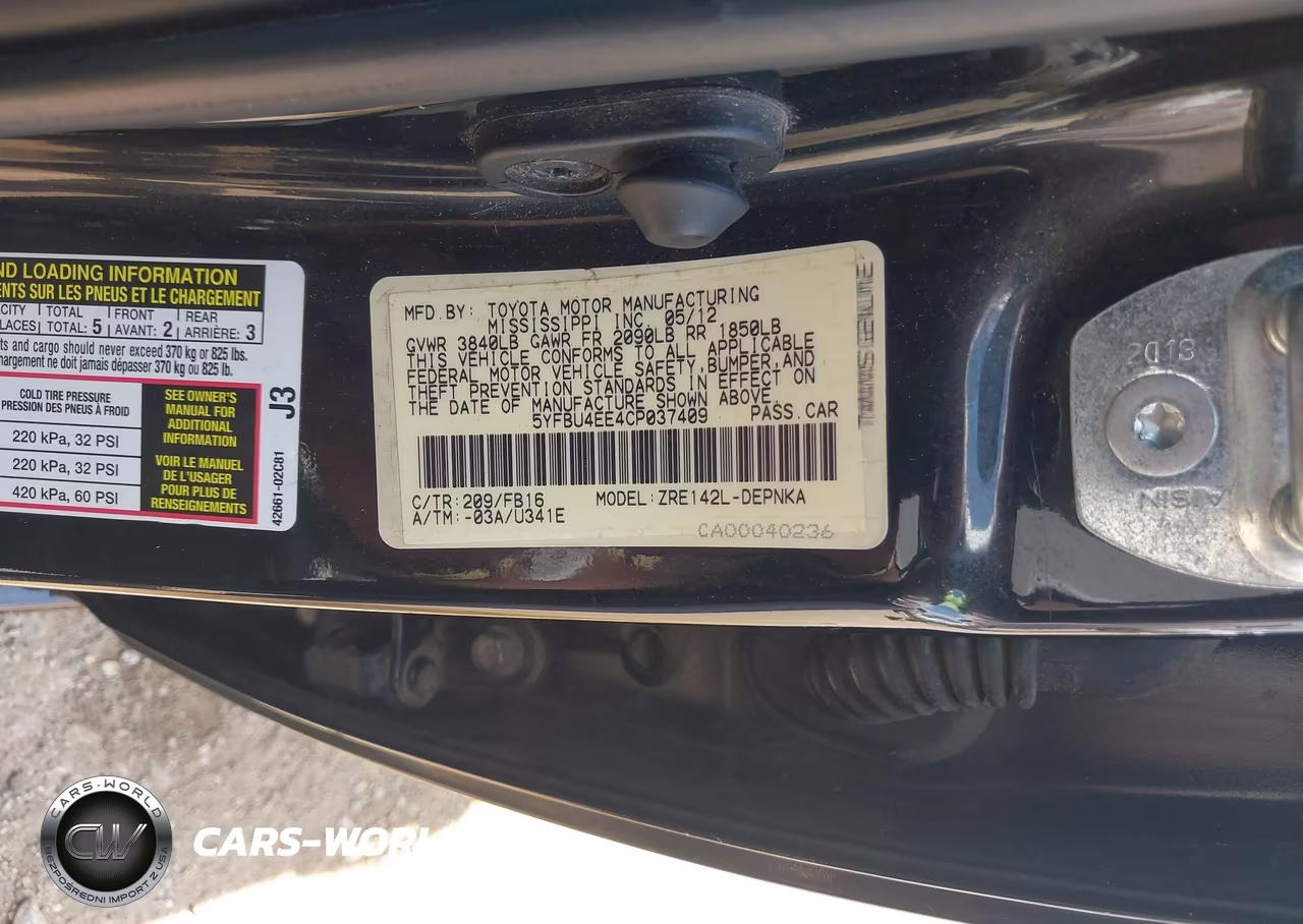 2012 Toyota Corolla Le VIN:5YFBU4EE4CP037409 - 9