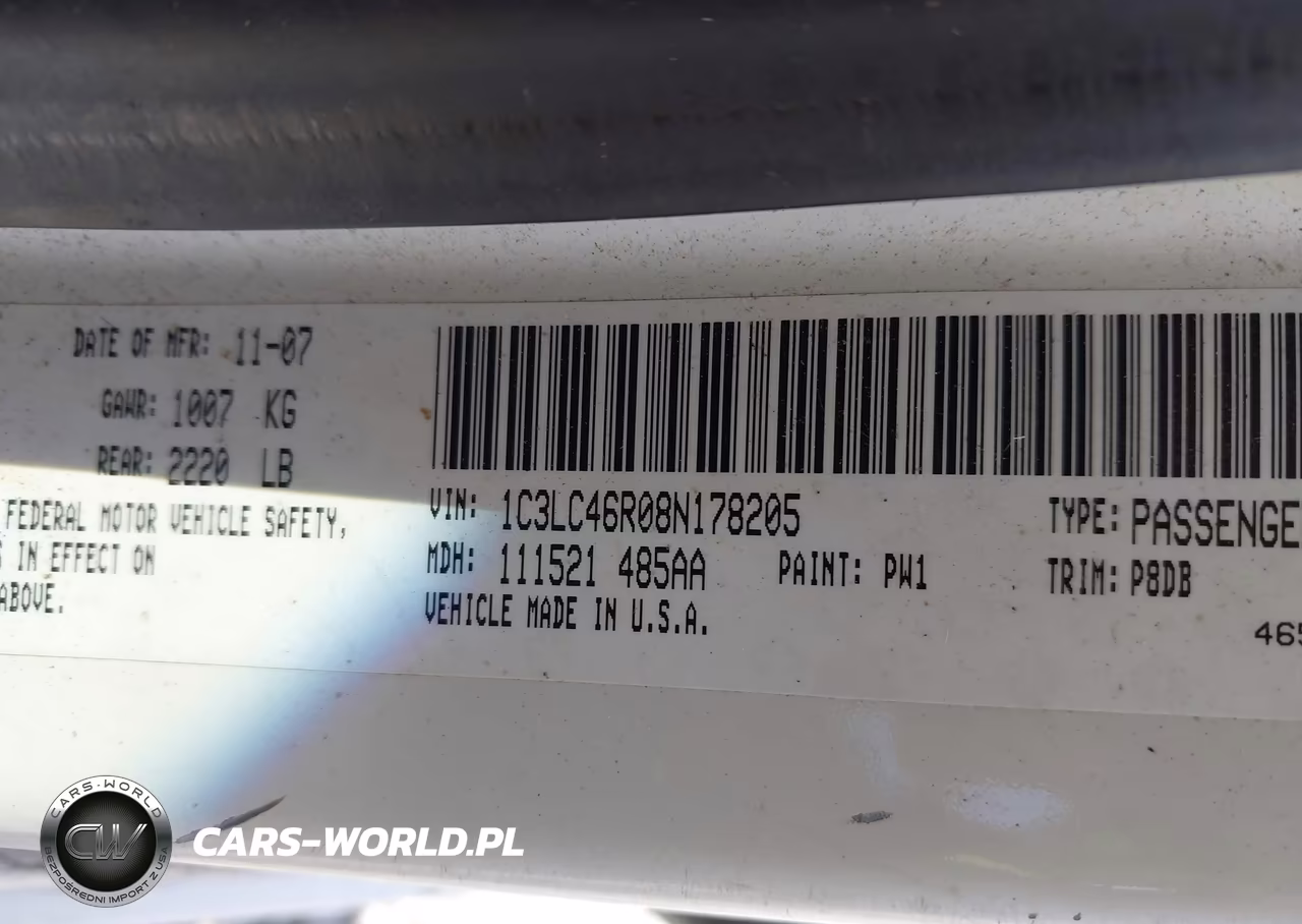 2008 Chrysler Sebring Lx VIN:1C3LC46R08N178205 - 9