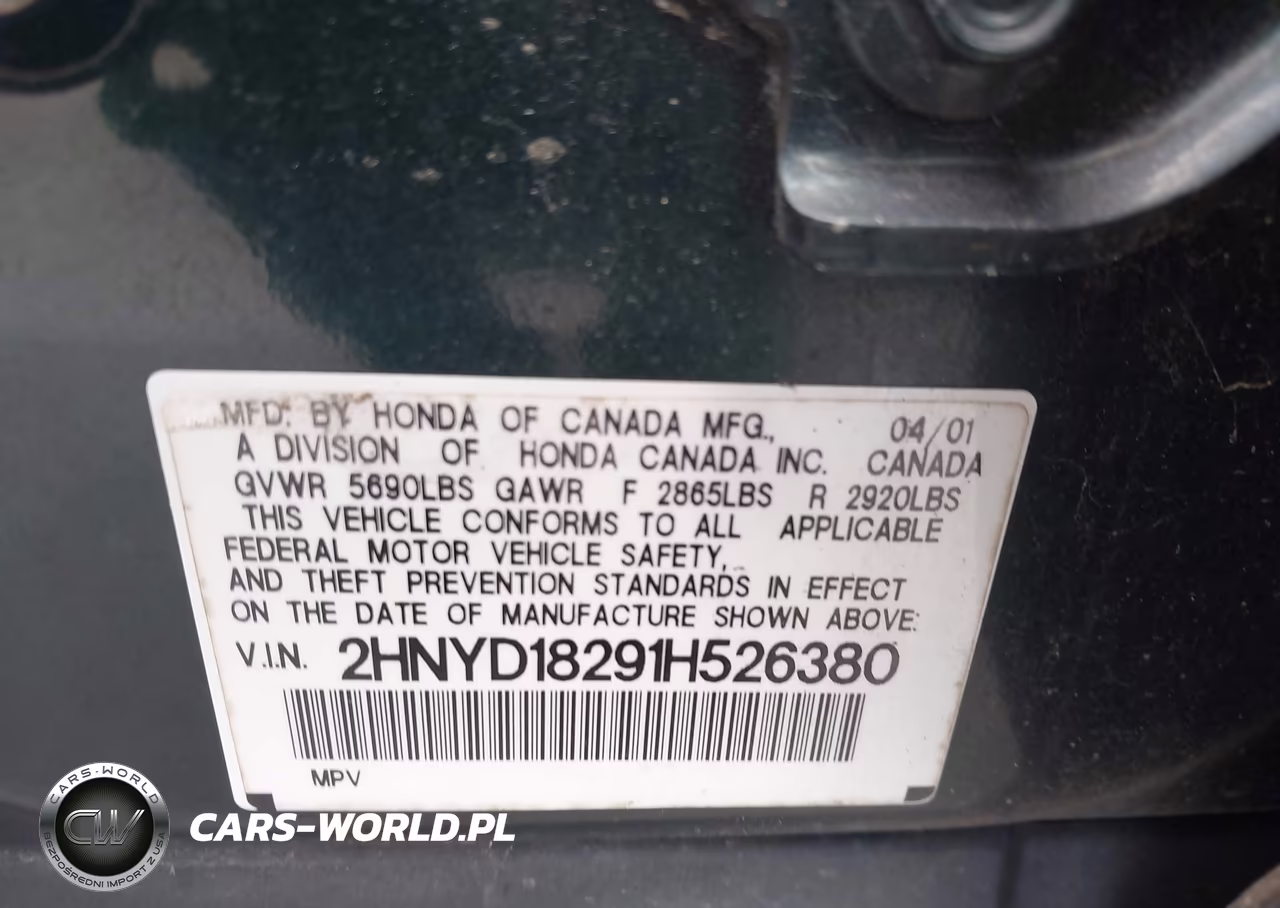 2001 Acura Mdx VIN:2HNYD18291H526380 - 9