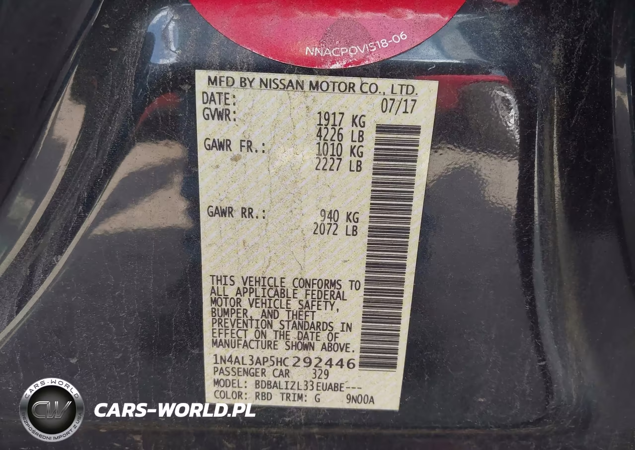 2017 Nissan Altima 2.5 Sv VIN:1N4AL3AP5HC292446 - 9