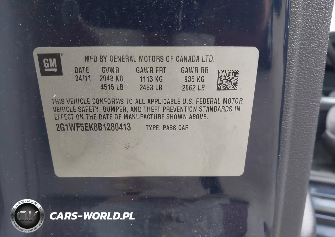 2011 Chevrolet Impala Ls VIN:2G1WF5EK8B1280413 - 9