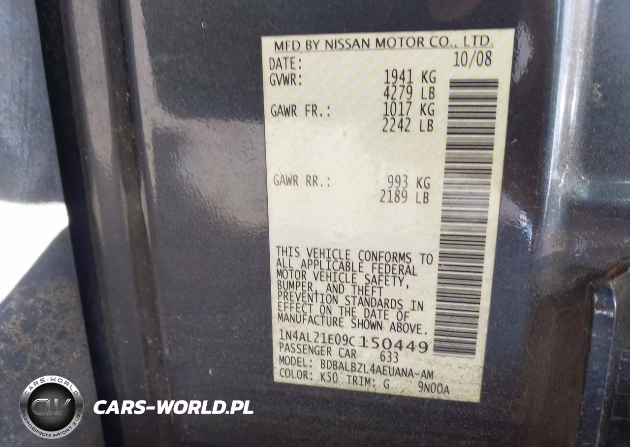 2009 Nissan Altima 2.5 S VIN:1N4AL21E09C150449 - 9