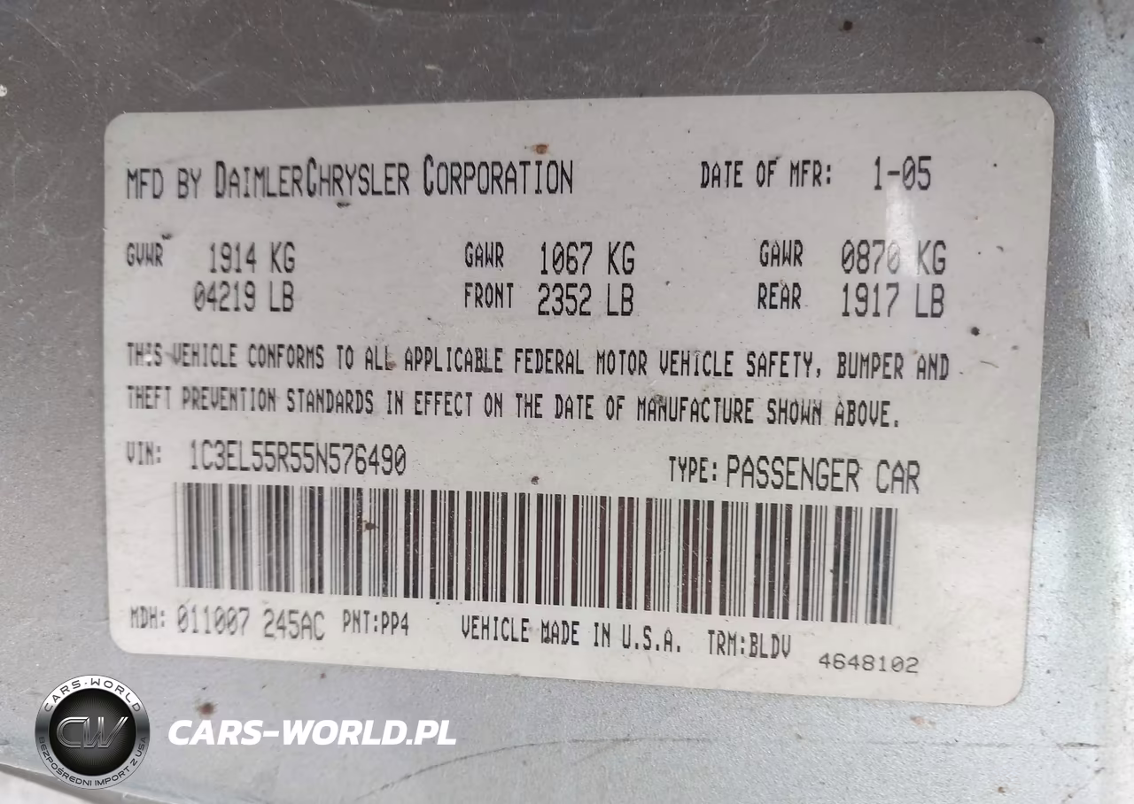 2005 Chrysler Sebring Touring VIN:1C3EL55R55N576490 - 9