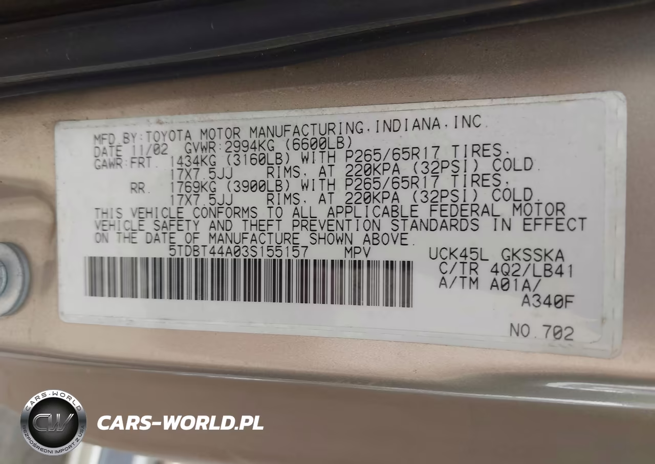 2003 Toyota Sequoia Sr5 V8 VIN:5TDBT44A03S155157 - 9