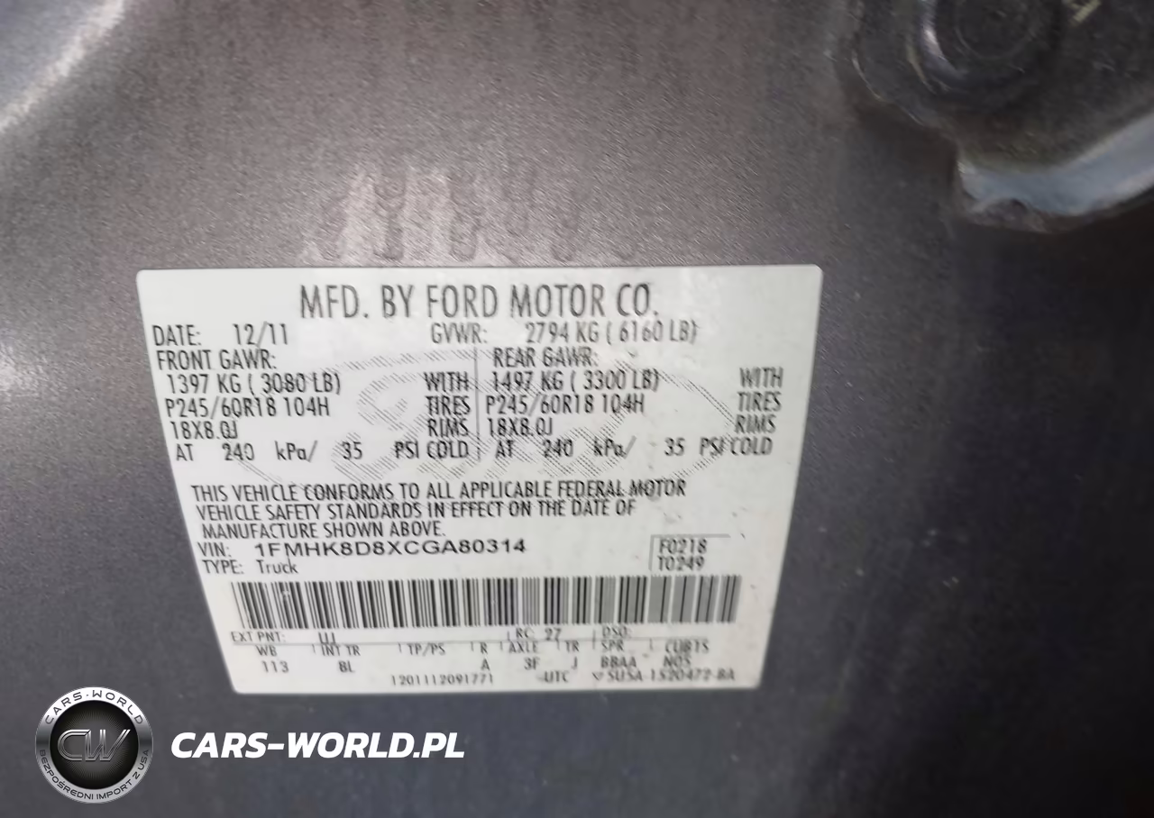 2012 Ford Explorer Xlt VIN:1FMHK8D8XCGA80314 - 9