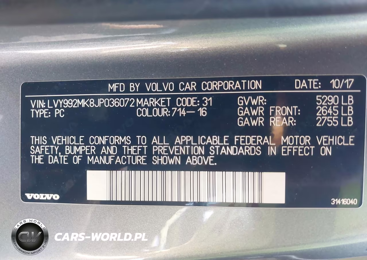 2018 Volvo S90 T6 Momentum VIN:LVY992MK8JP036072 - 9