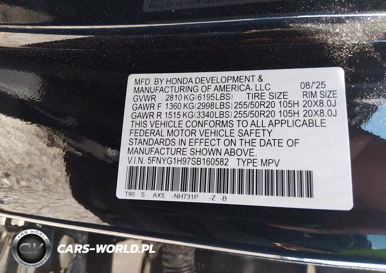 2025 Honda Pilot Black Edition VIN:5FNYG1H97SB160582 - 9