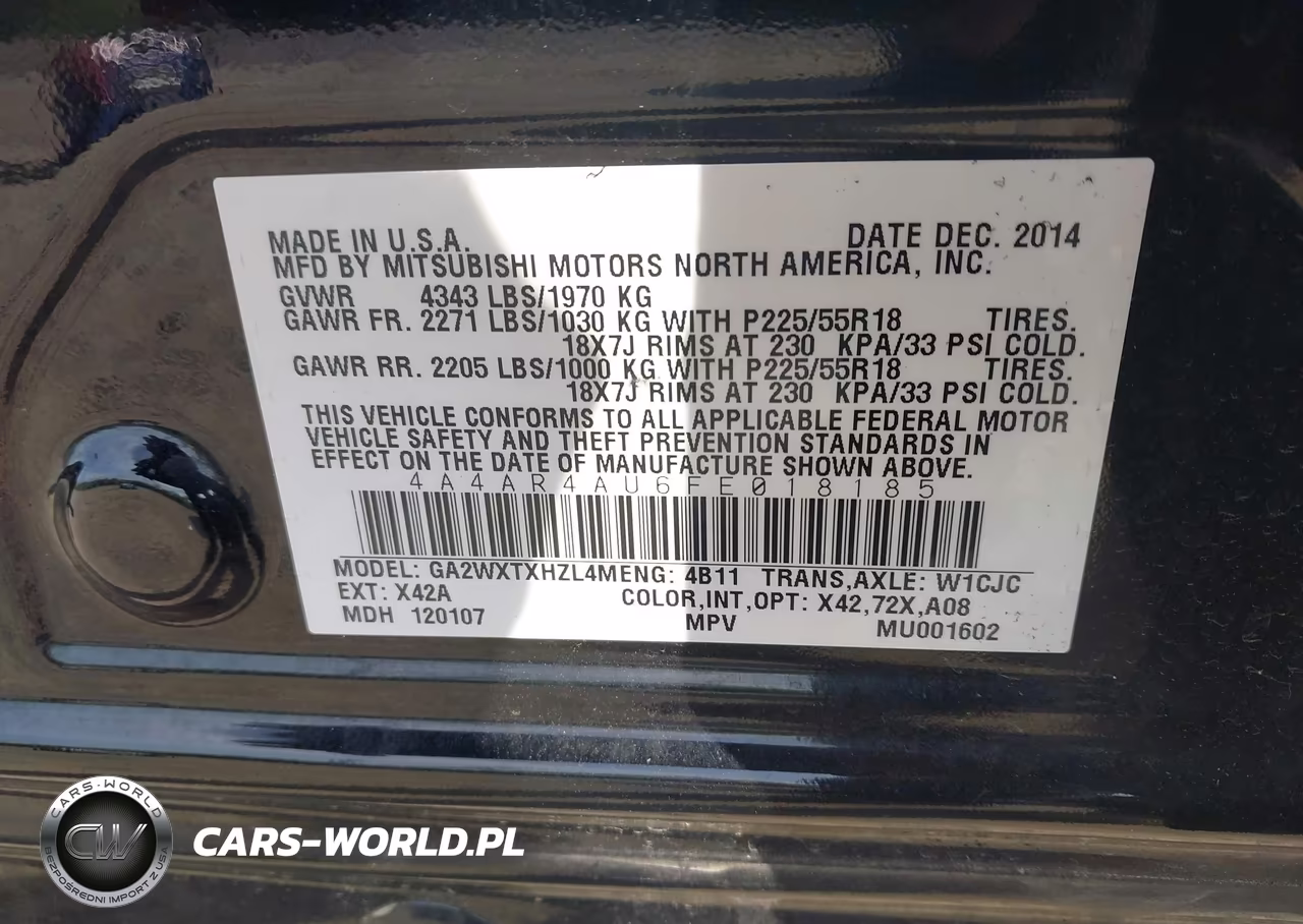 2015 Mitsubishi Outlander Sport Se VIN:4A4AR4AU6FE018185 - 9