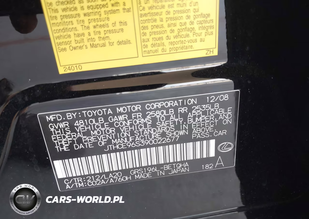2009 Lexus Gs 350 VIN:JTHCE96S390022677 - 9