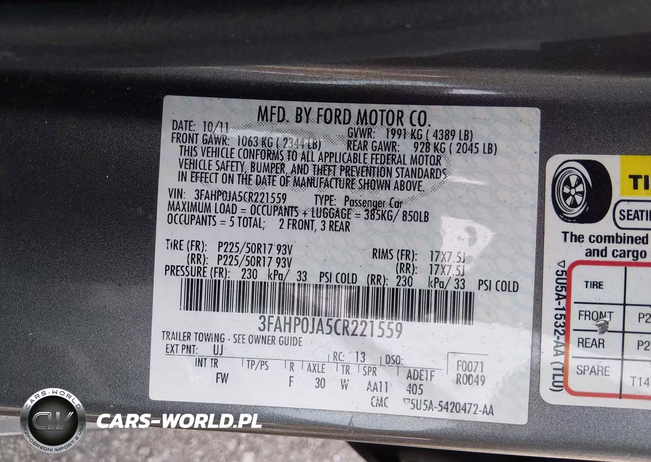 2012 Ford Fusion Sel VIN:3FAHP0JA5CR221559 - 9