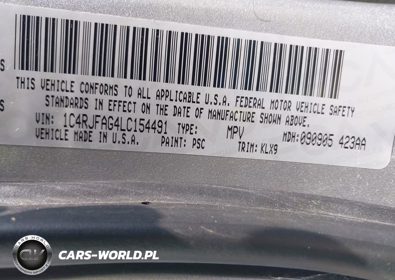 2020 Jeep Grand Cherokee Altitude 4X4 VIN:1C4RJFAG4LC154491 - 9