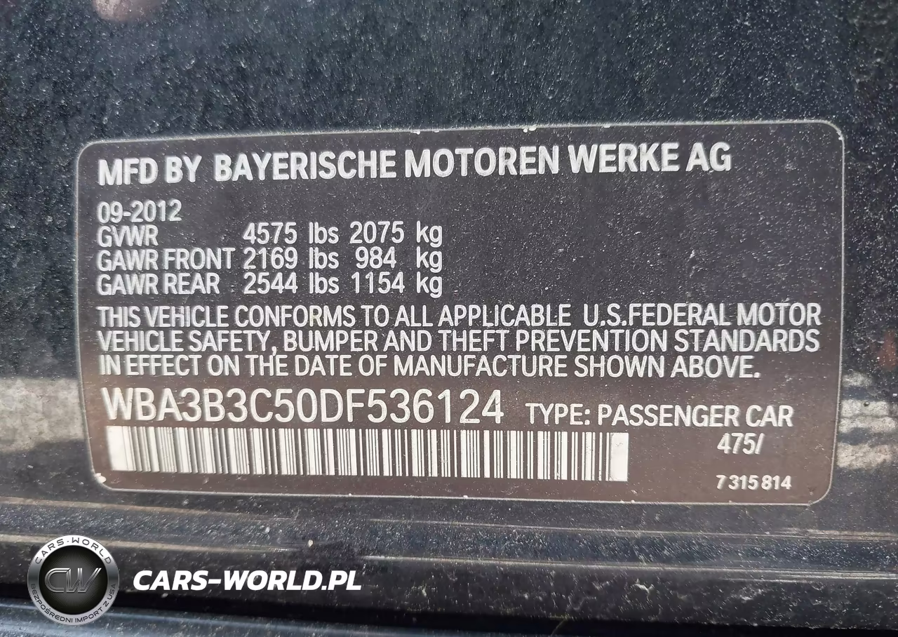 2013 BMW 328I xDrive VIN:WBA3B3C50DF536124 - 9