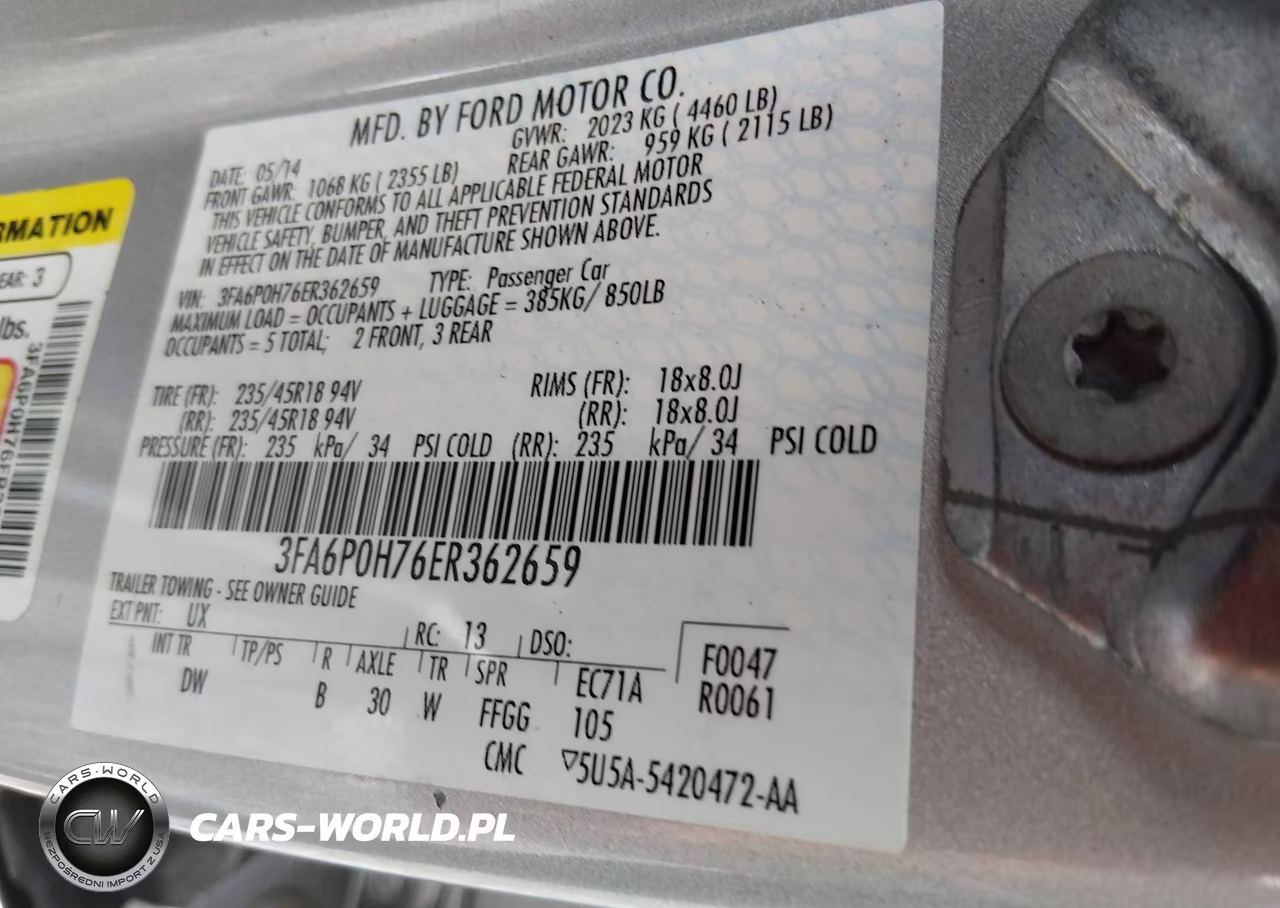 2014 Ford Fusion Se VIN:3FA6P0H76ER362659 - 9