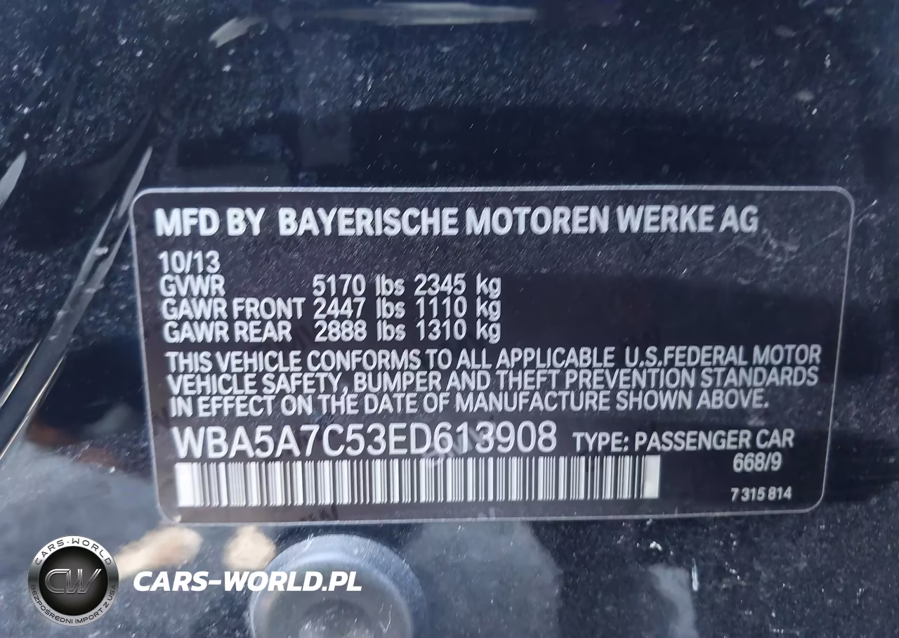 2014 BMW 528I xDrive VIN:WBA5A7C53ED613908 - 9