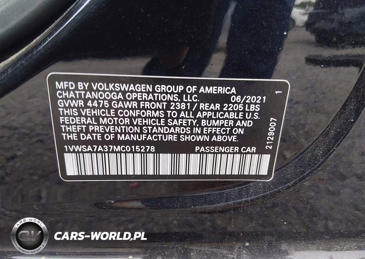 2021 Volkswagen Passat 2.0T Se VIN:1VWSA7A37MC015278 - 9