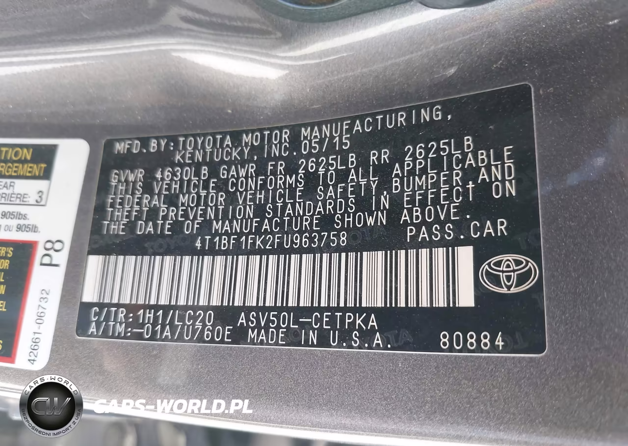 2015 Toyota Camry Xse VIN:4T1BF1FK2FU963758 - 9