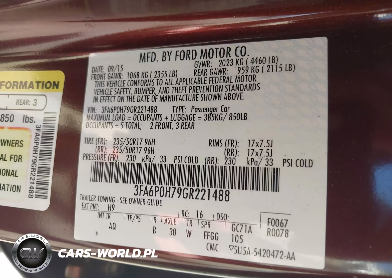 2016 Ford Fusion Se VIN:3FA6P0H79GR221488 - 9
