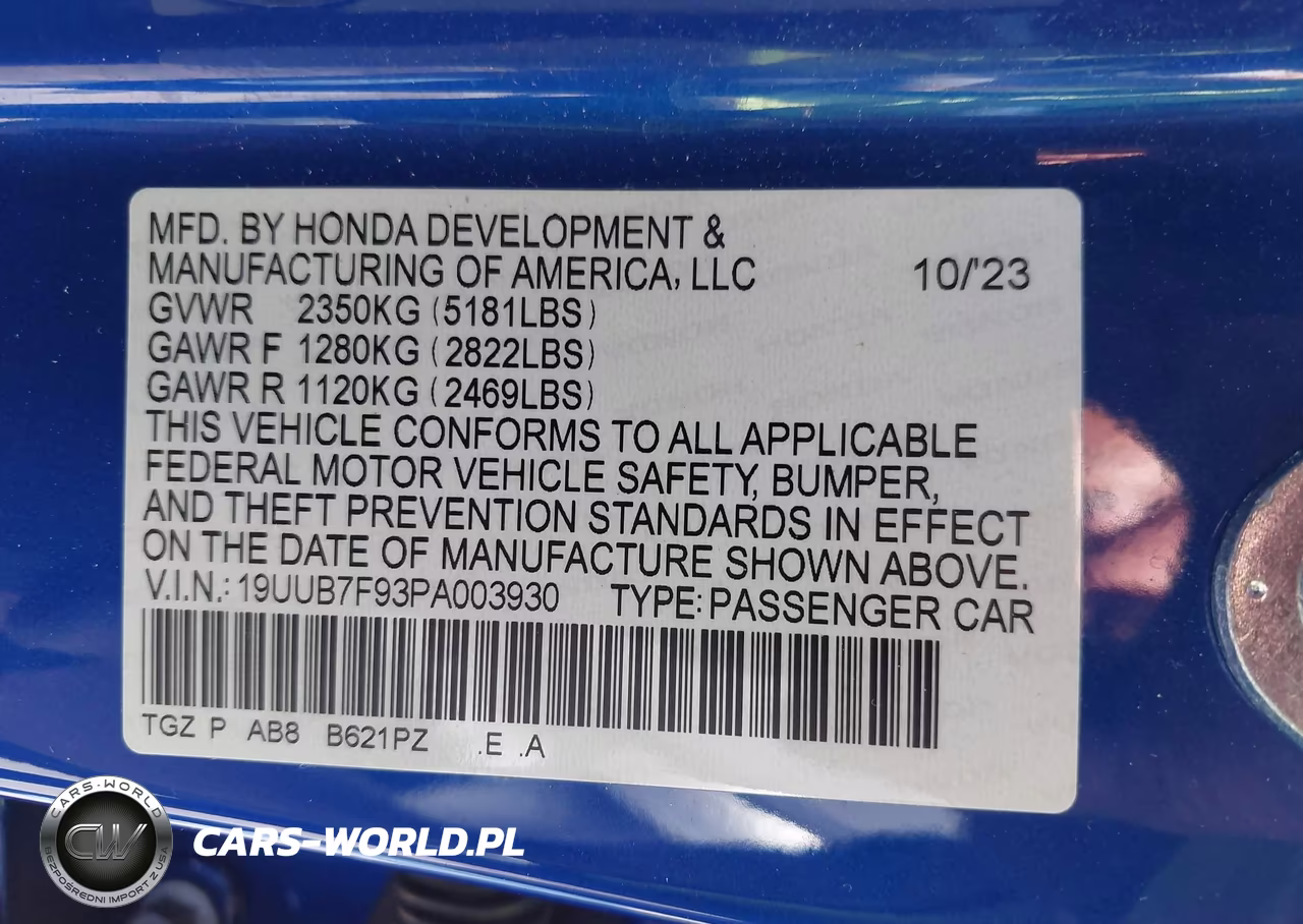 2023 Acura Tlx Type S - Hp Wheel And Tire VIN:19UUB7F93PA003930 - 9