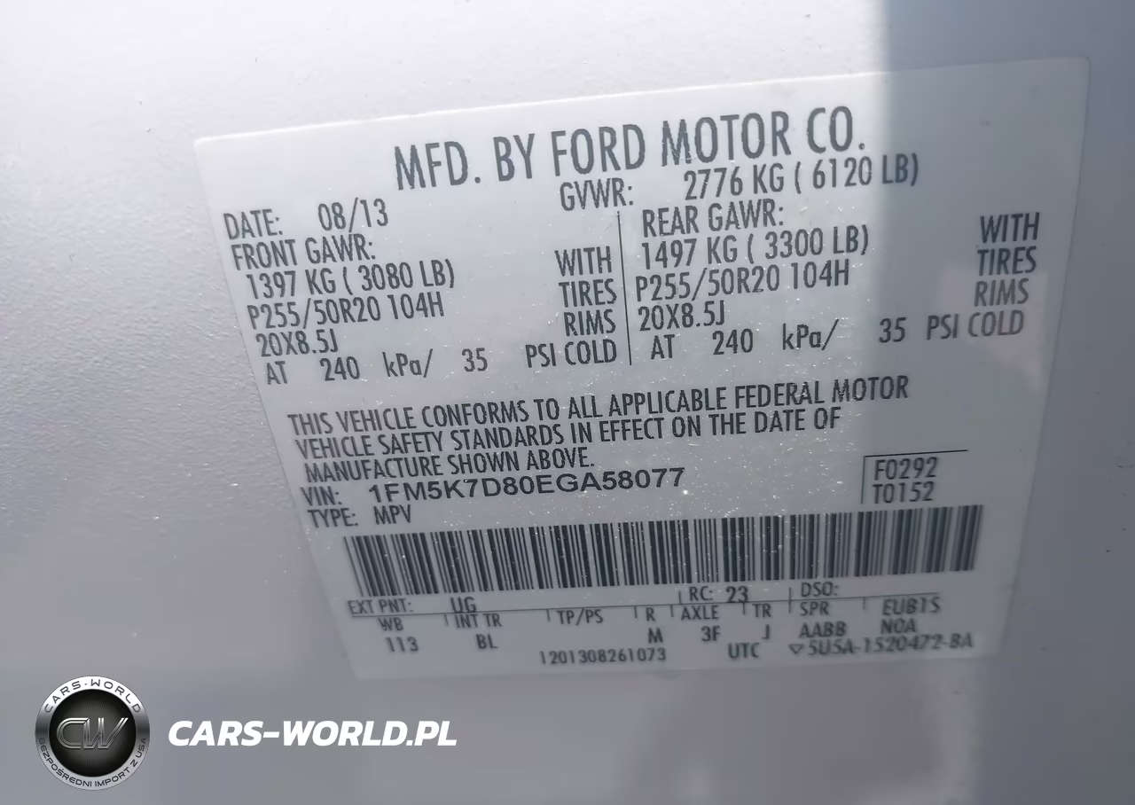 2014 Ford Explorer Xlt VIN:1FM5K7D80EGA58077 - 9