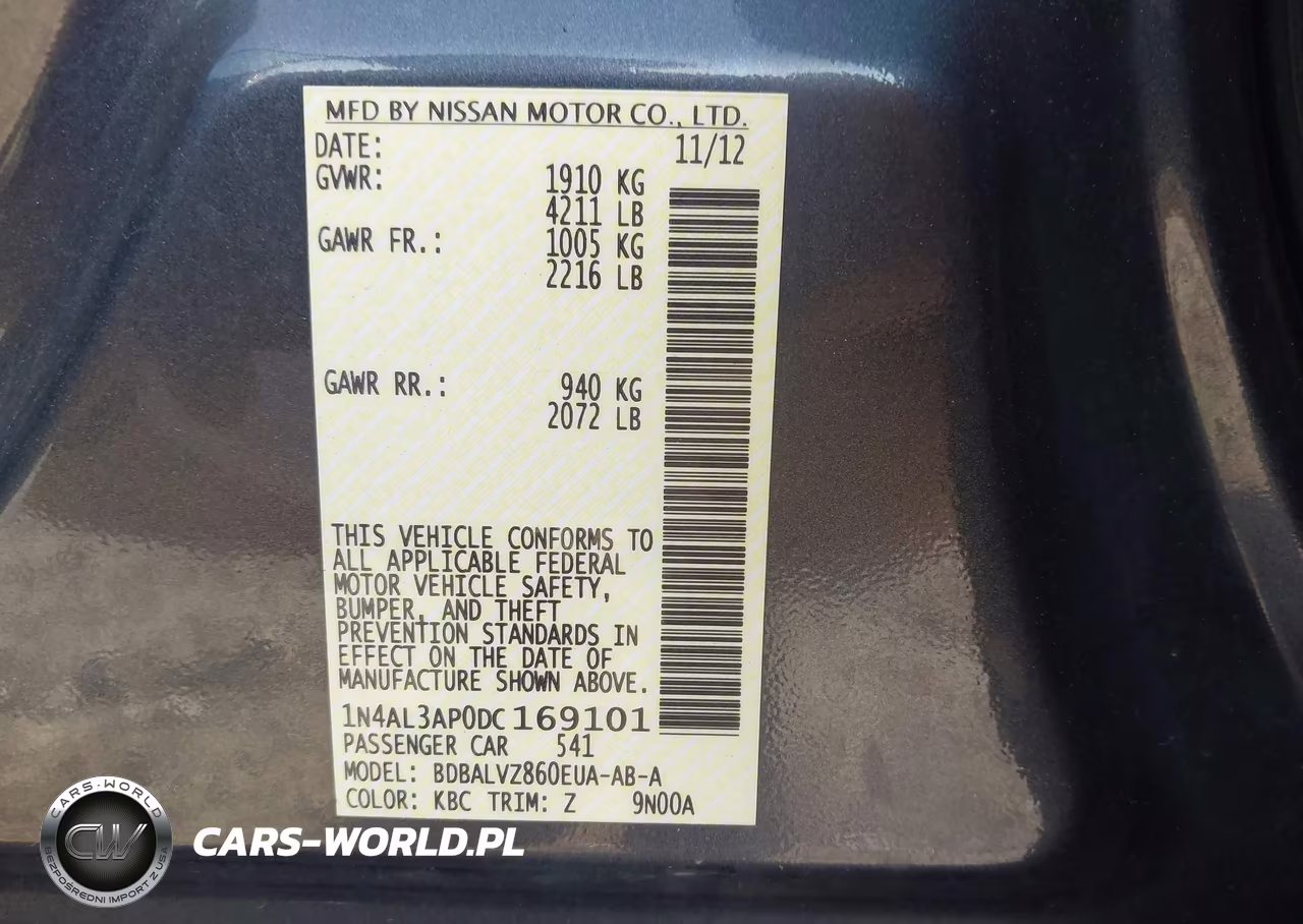 2013 Nissan Altima 2.5 Sl VIN:1N4AL3AP0DC169101 - 9