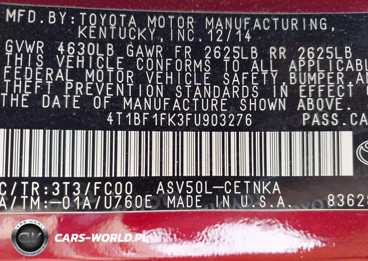 2015 Toyota Camry Le VIN:4T1BF1FK3FU903276 - 9