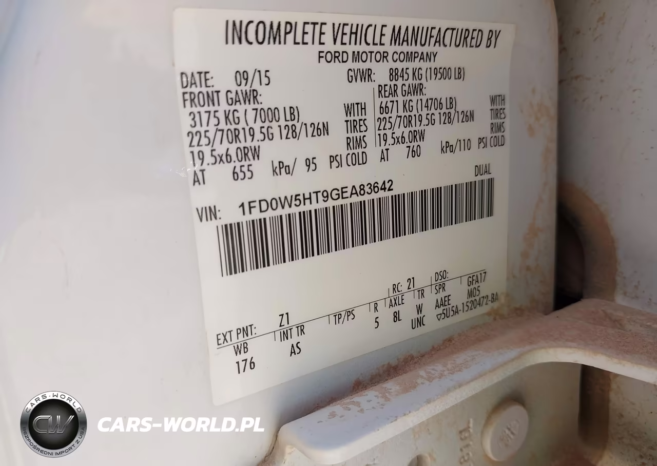 2016 Ford F-550 Chassis Xl VIN:1FD0W5HT9GEA83642 - 9