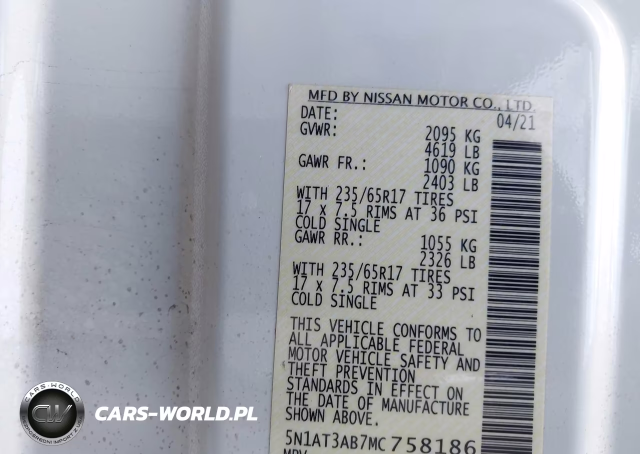 2021 Nissan Rogue S Intelligent Awd VIN:5N1AT3AB7MC758186 - 9