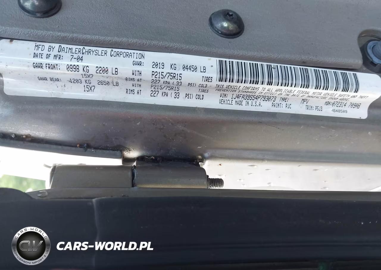 JEEP WRANGLER X VIN:1J4FA39S54P793073 - 9