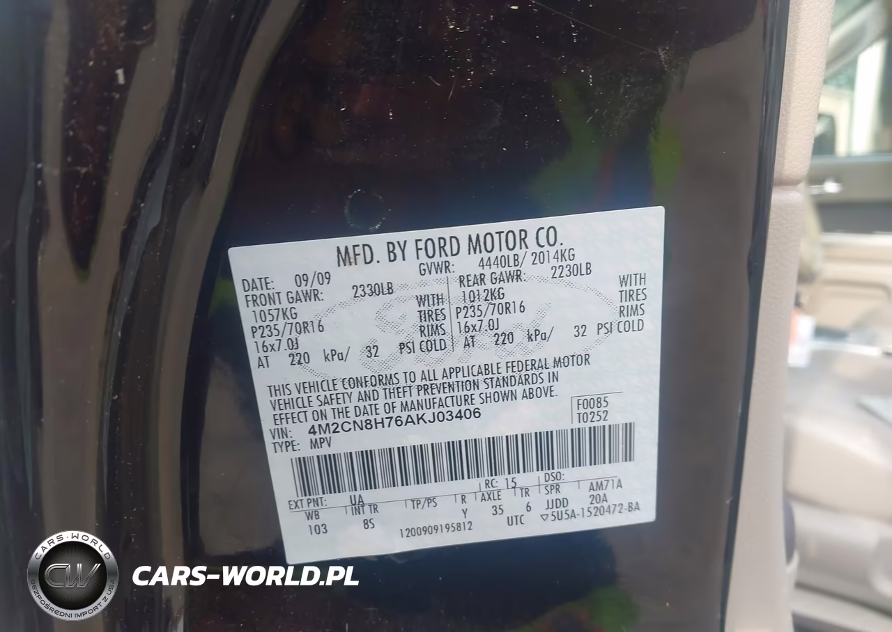 2010 Mercury Mariner Premier VIN:4M2CN8H76AKJ03406 - 9
