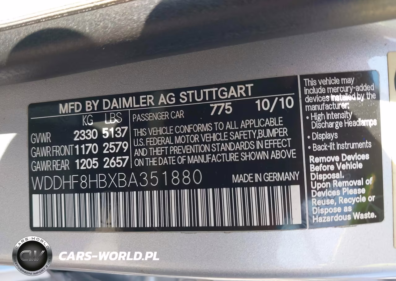 2011 Mercedes-Benz E 350 4Matic VIN:WDDHF8HBXBA351880 - 9