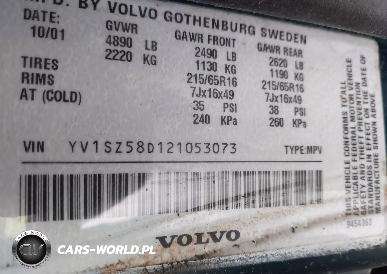 2002 Volvo V70 Xc VIN:YV1SZ58D121053073 - 9